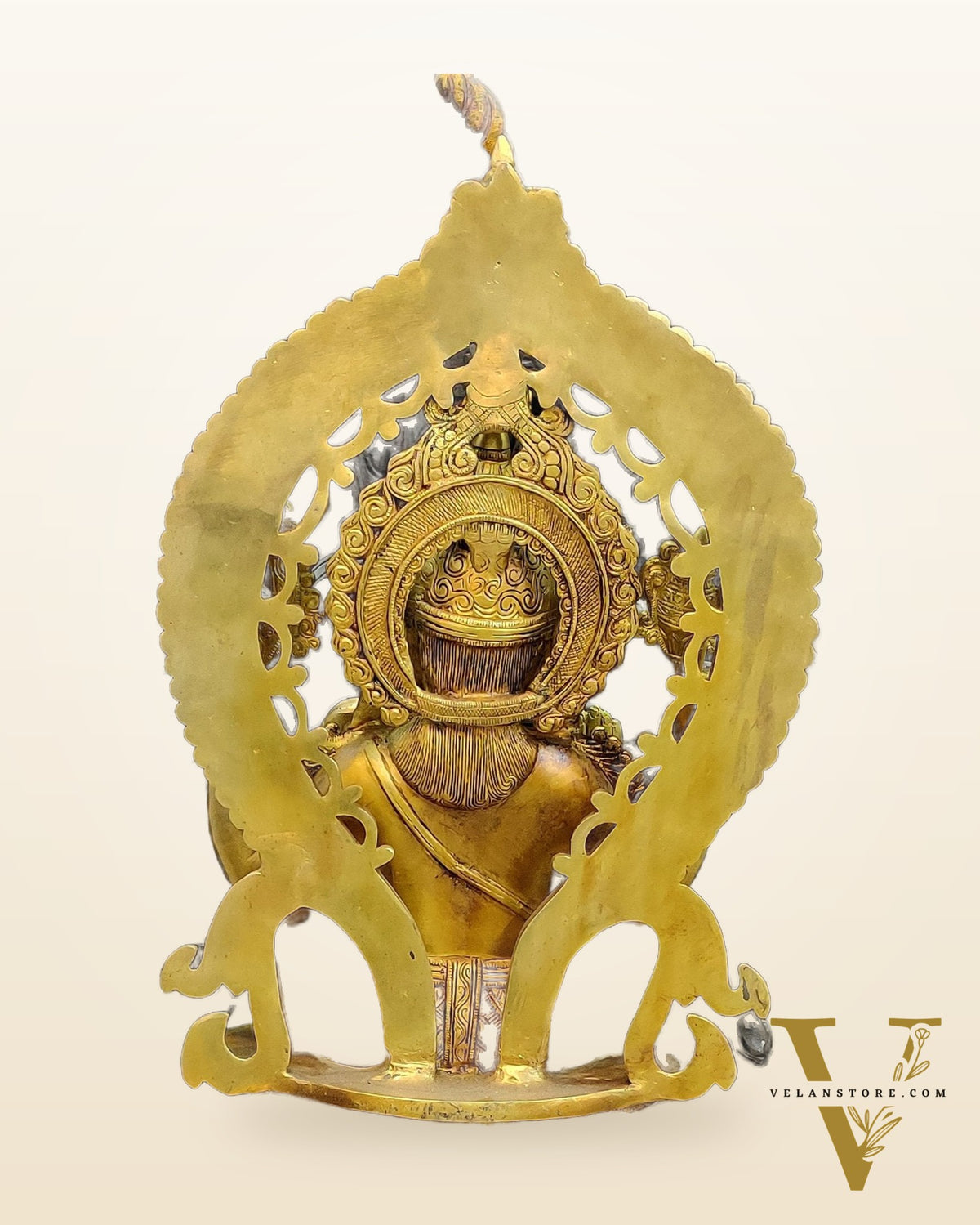Brass Ganesha Seated on Round Throne with Prabhavali 26"
