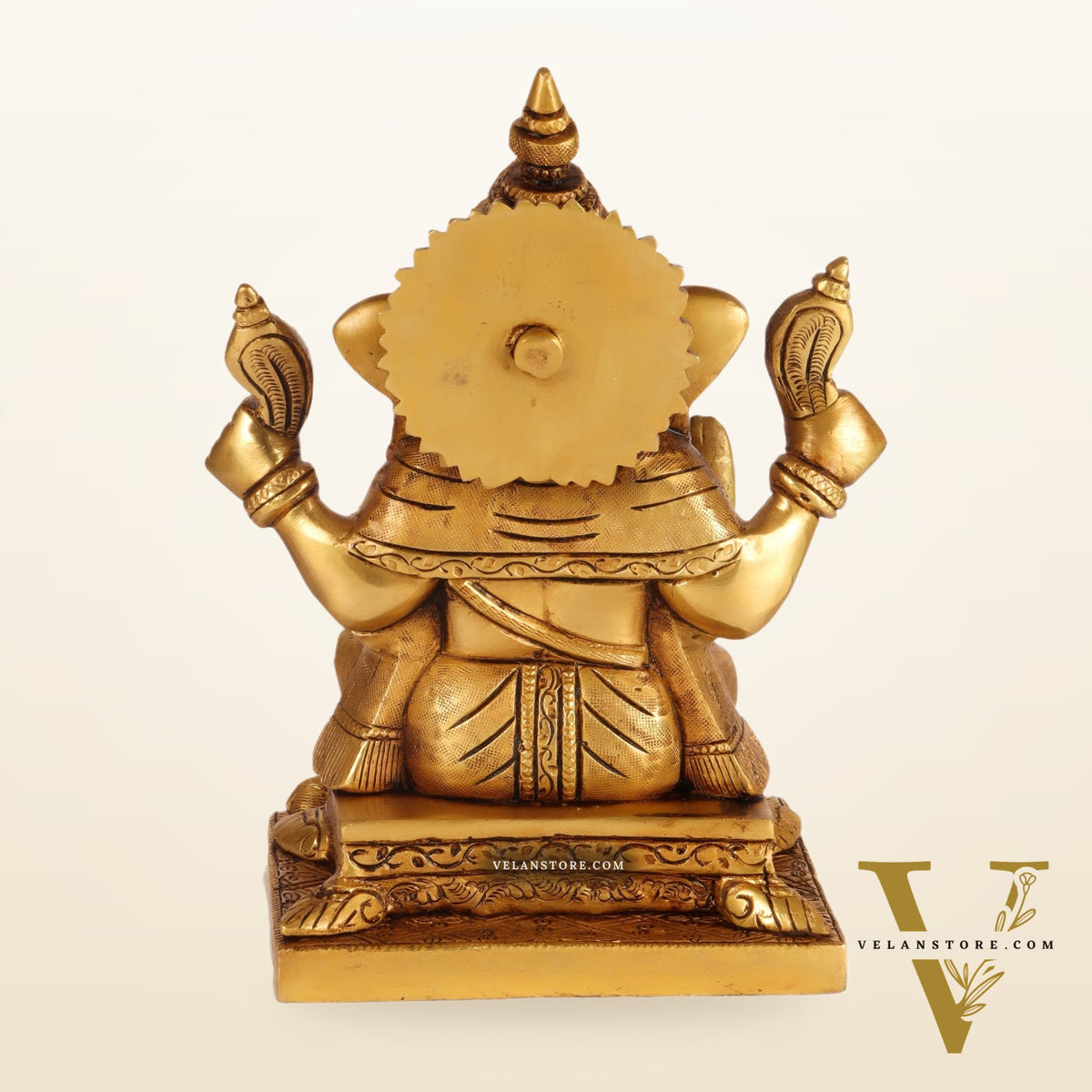 Brass Ganesha solid Brass statue 8 inch