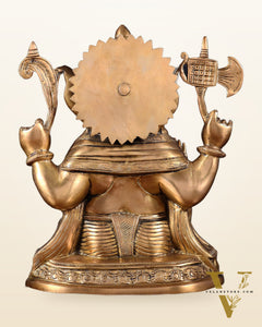 Brass Ganesha Statue - 12" matte finish