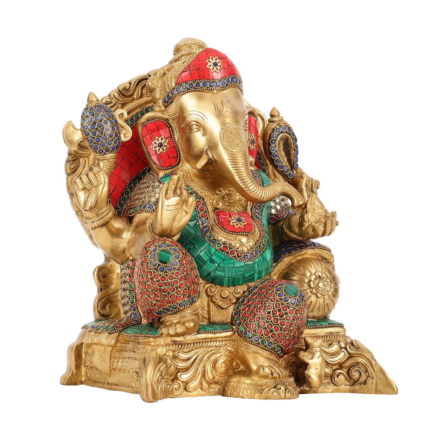 Brass Ganesha Statue - 13"