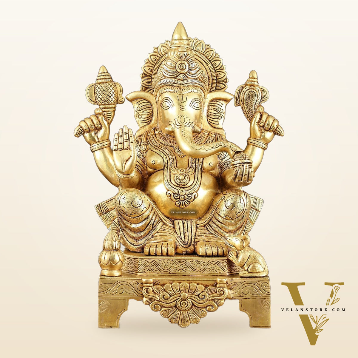 Brass Ganesha Statue  – 16.5 Inch