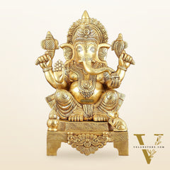 Brass Ganesha Statue  – 16.5 Inch