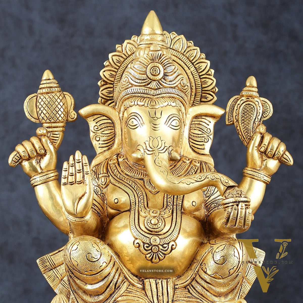 Brass Ganesha Statue  – 16.5 Inch