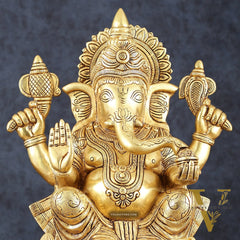 Brass Ganesha Statue  – 16.5 Inch