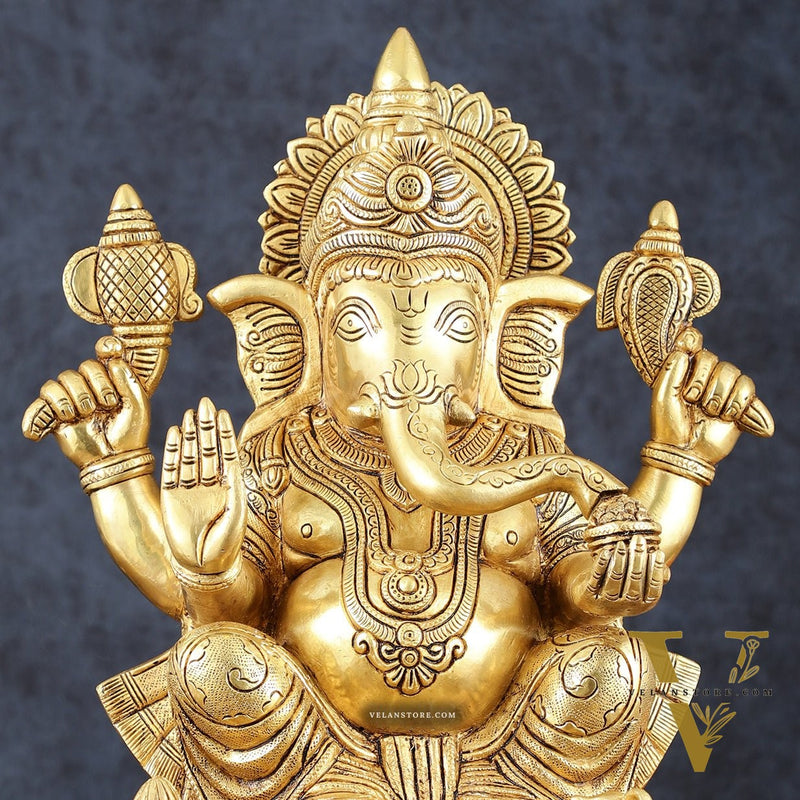 Brass Ganesha Statue  – 16.5 Inch