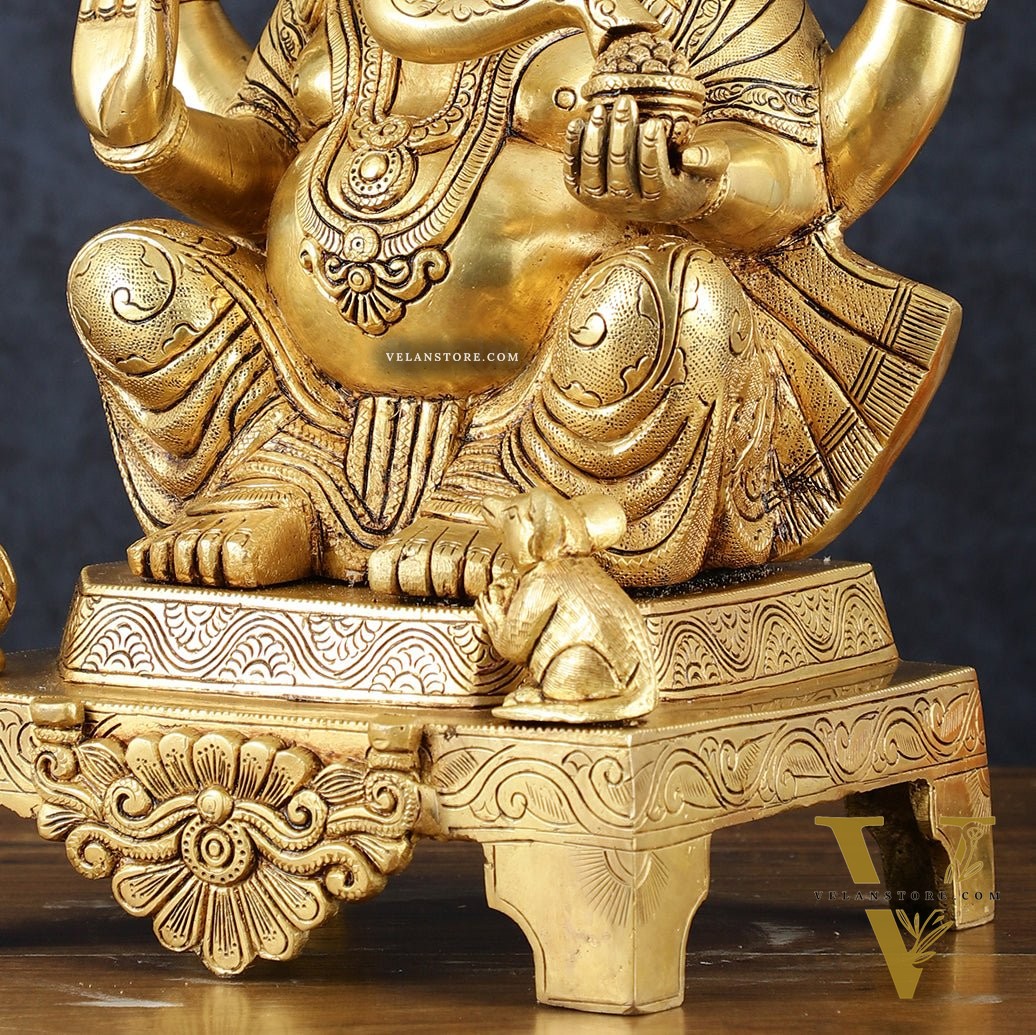 Brass Ganesha Statue  – 16.5 Inch