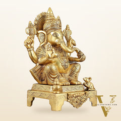 Brass Ganesha Statue  – 16.5 Inch