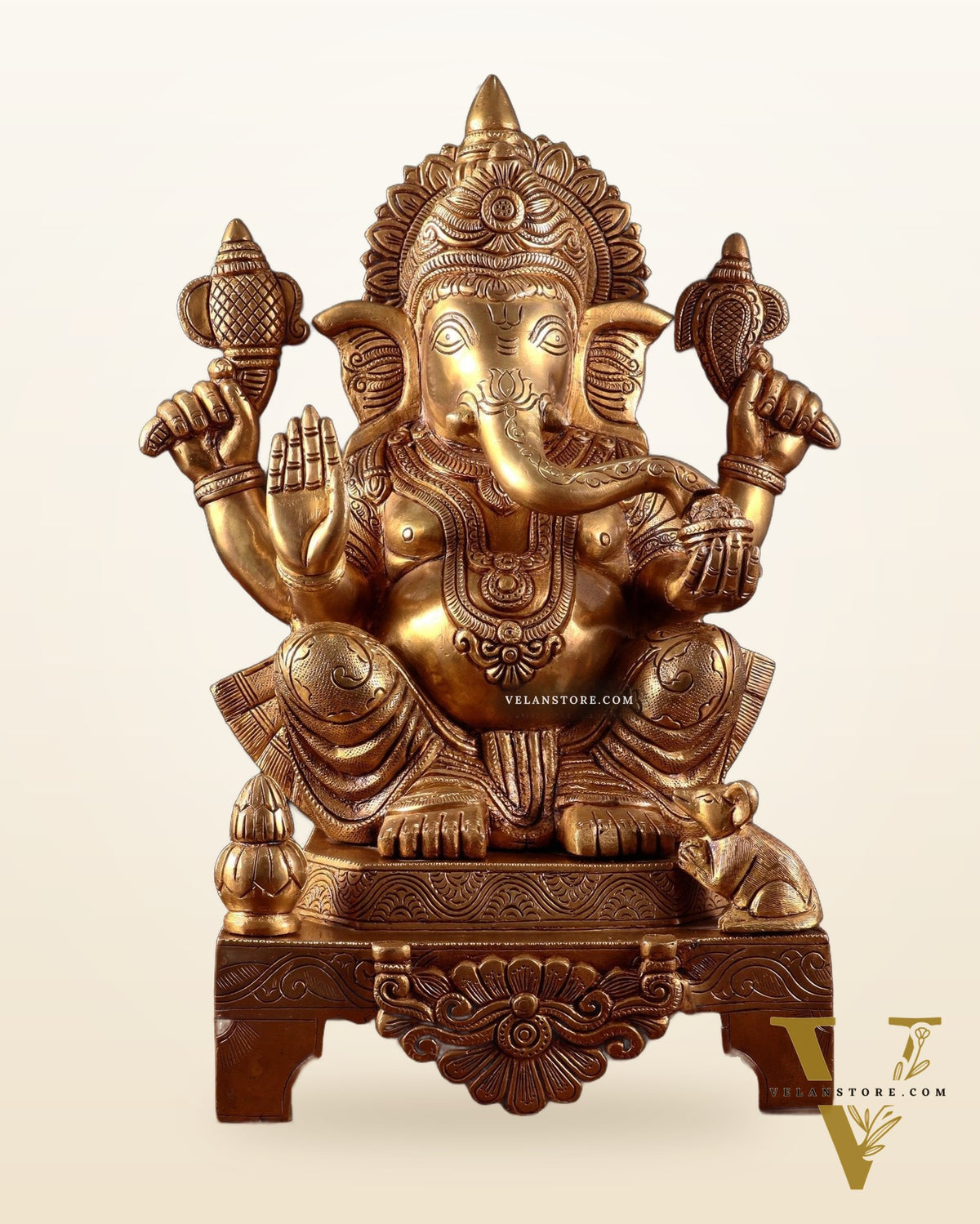 Brass Ganesha Statue  – 16.5 Inch