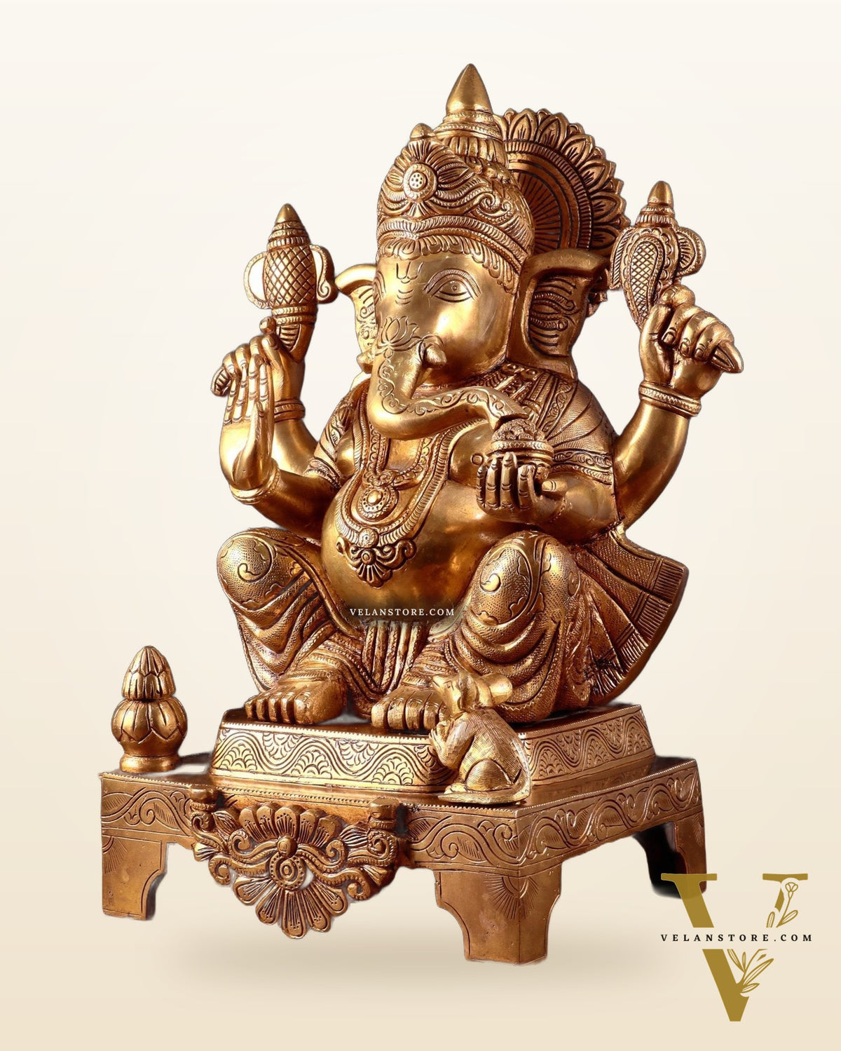 Brass Ganesha Statue  – 16.5 Inch