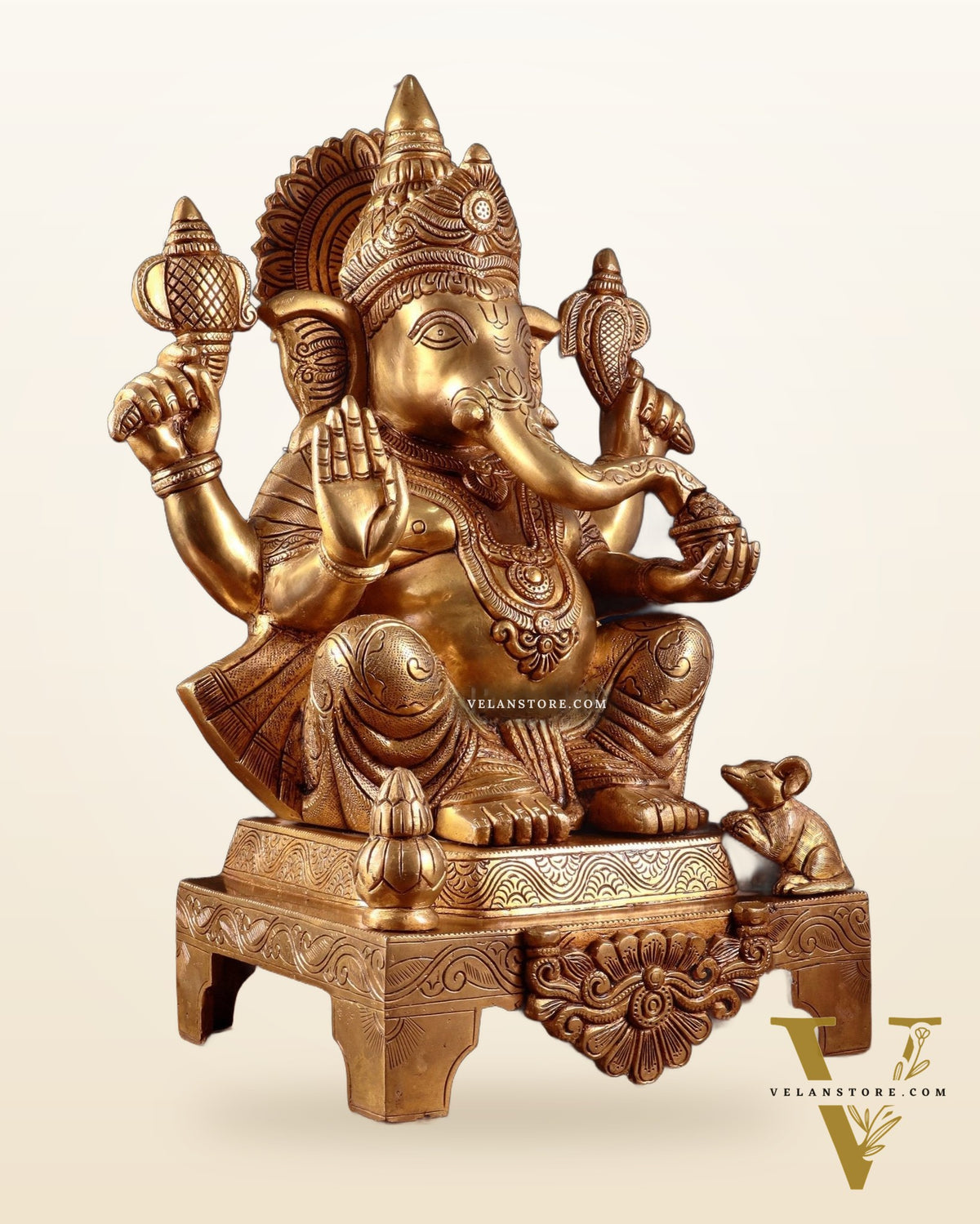 Brass Ganesha Statue  – 16.5 Inch