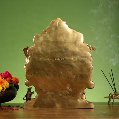 Brass Ganesha Statue straight trunk unique statue 16"