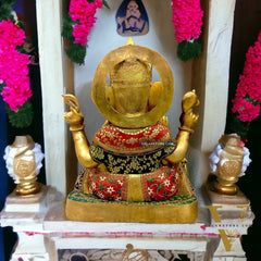 Brass Ganesha Statue 22" with stonework