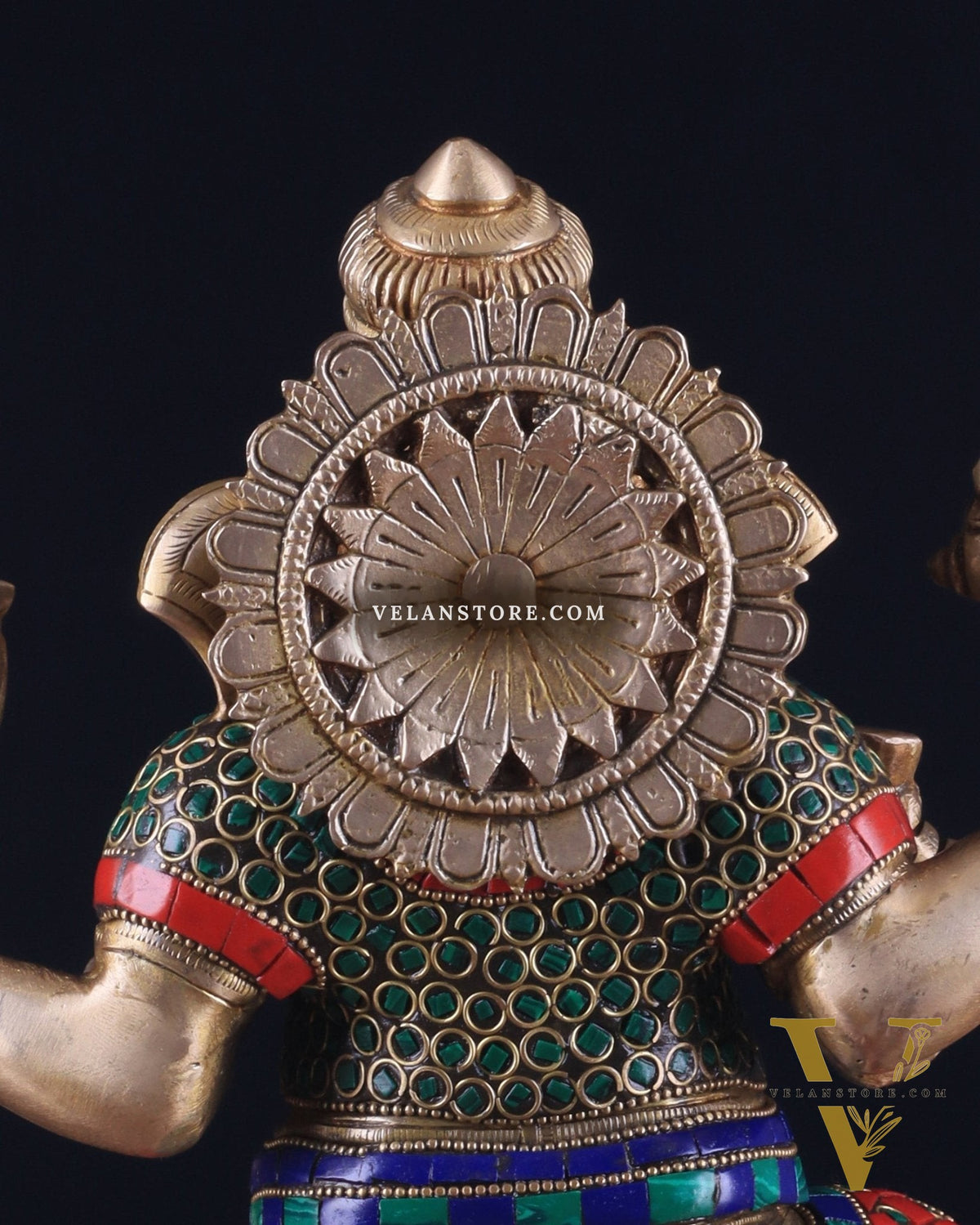 Brass Ganesha Statue - Divine Chola art 12" Right side trunk Multicolour