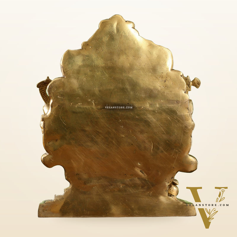 Brass Ganesha Statue straight trunk unique statue 16"