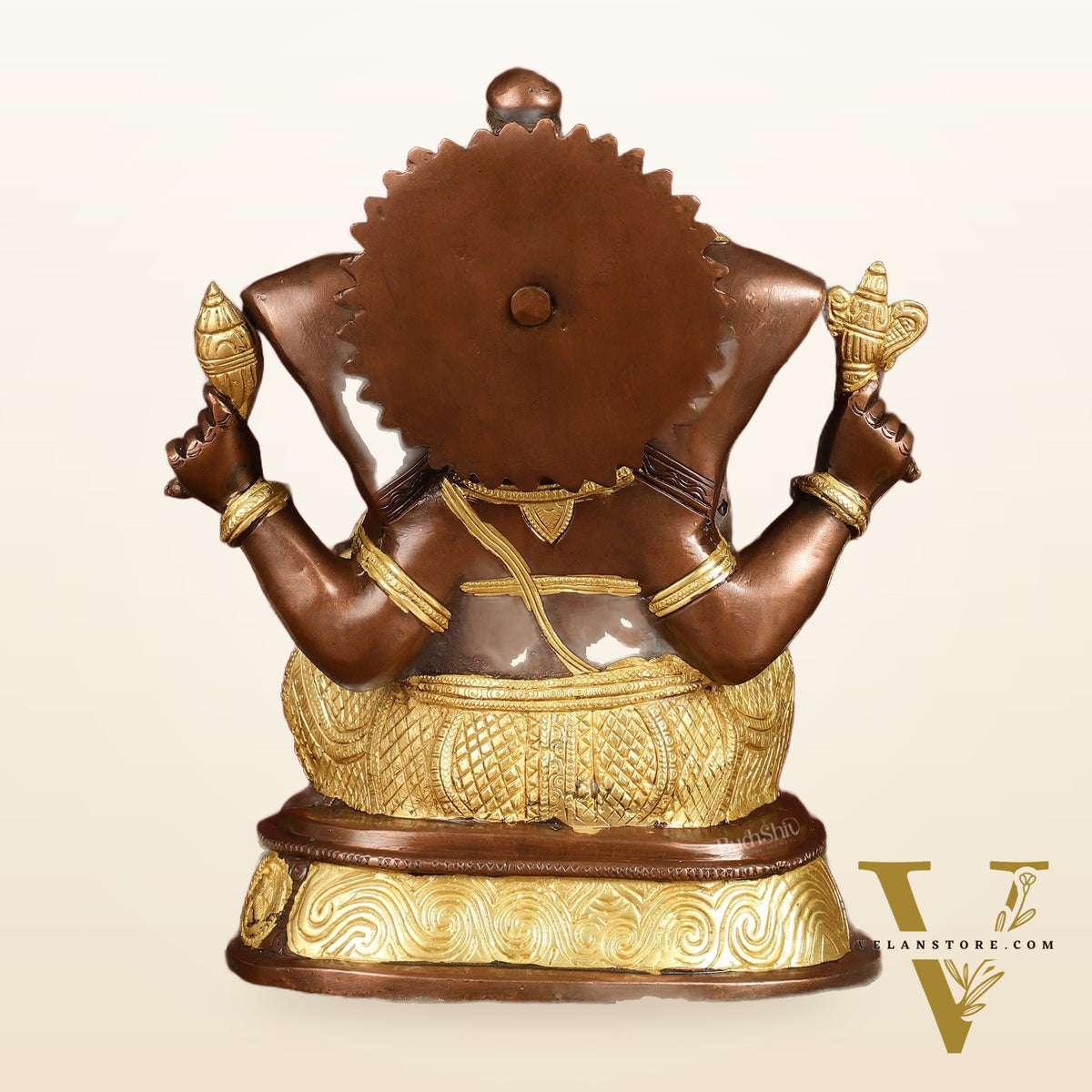Brass Ganesha Statue with Ashtavinayaka - 11 inch