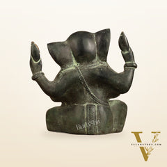Brass Ganesha statue with tilted head 7 inch