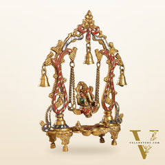 Brass Ganesha Swing for Home Decor - 13.5" Tall, 2.4kg