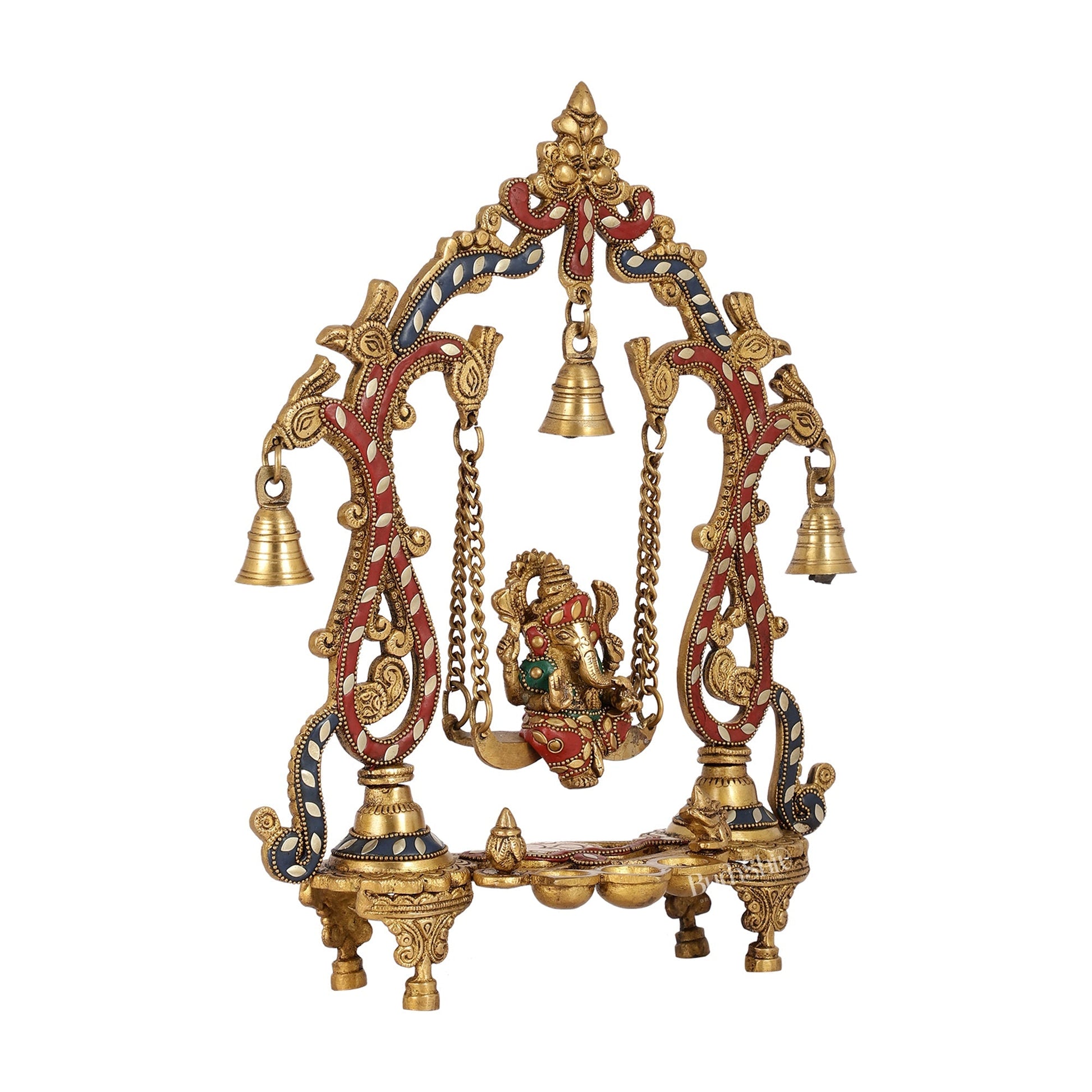 Brass Ganesha Swing for Home Decor - 13.5" Tall, 2.4kg