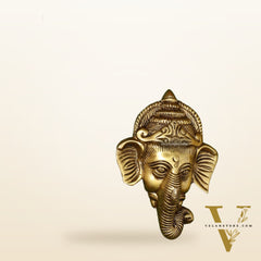 Brass Ganesha Wall Hanging - 6 x 4.5 inch