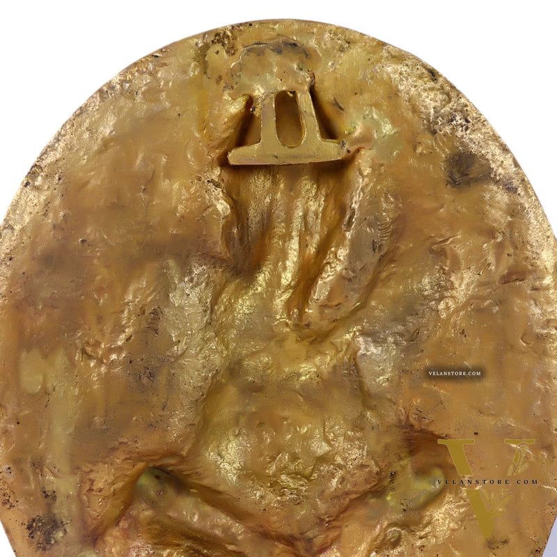 Brass Ganesha with modak bowl Wall Hanging Stonework 9"
