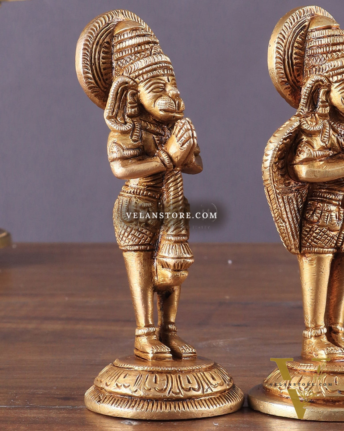 Brass Garuda and Hanuman Pair – Divine Statues 4"
