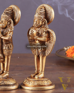 Brass Garuda and Hanuman Pair – Divine Statues 4"