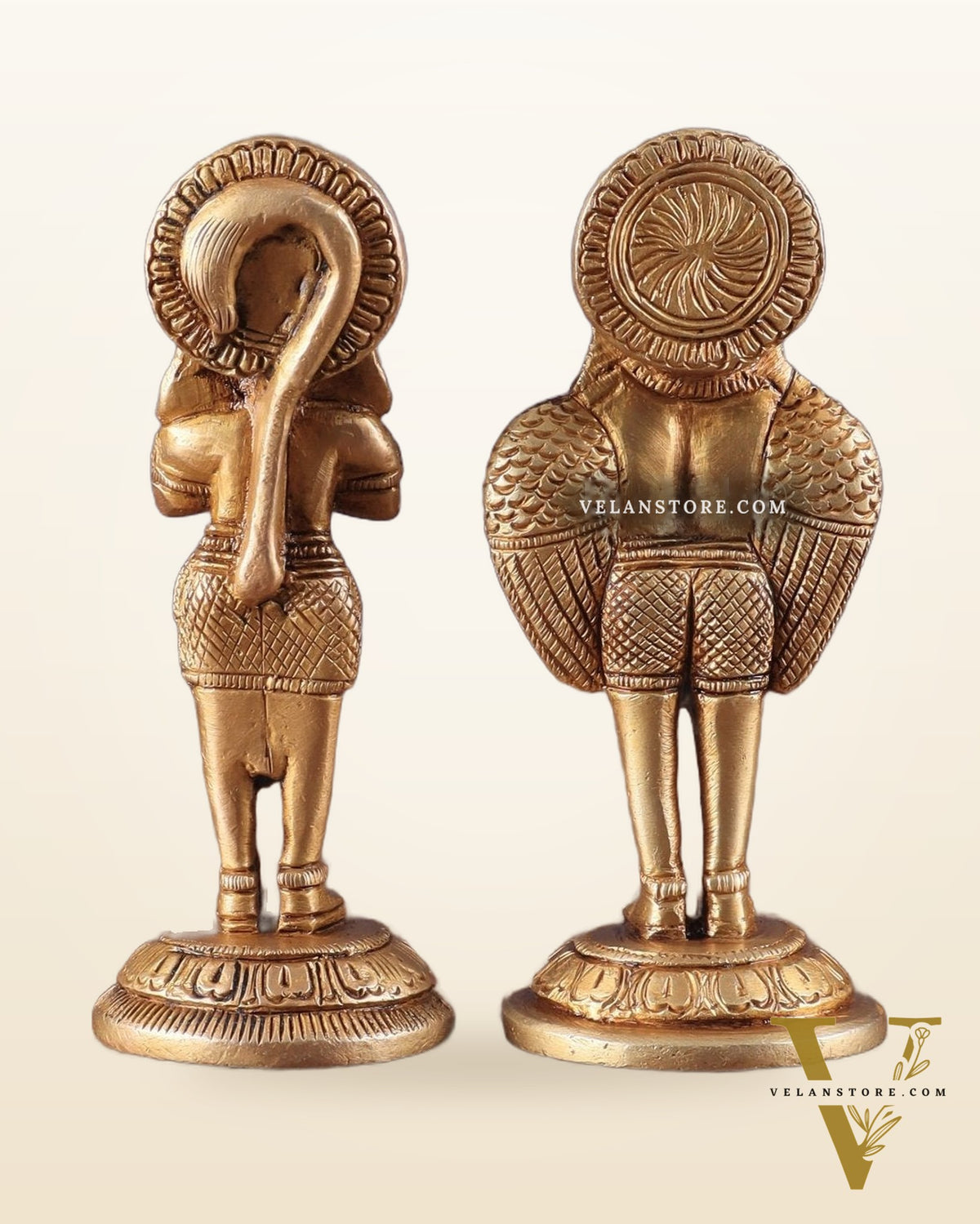 Brass Garuda and Hanuman Pair – Divine Statues 4"
