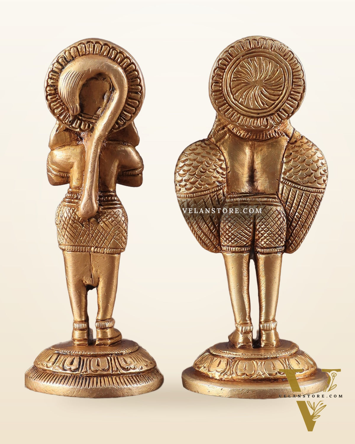Brass Garuda and Hanuman Pair – Divine Statues 4"