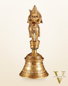 Brass Garuda Hanuman Hand Bell – Durable & Steady | 8" H