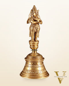 Brass Garuda Hanuman Hand Bell – Durable & Steady | 8" H