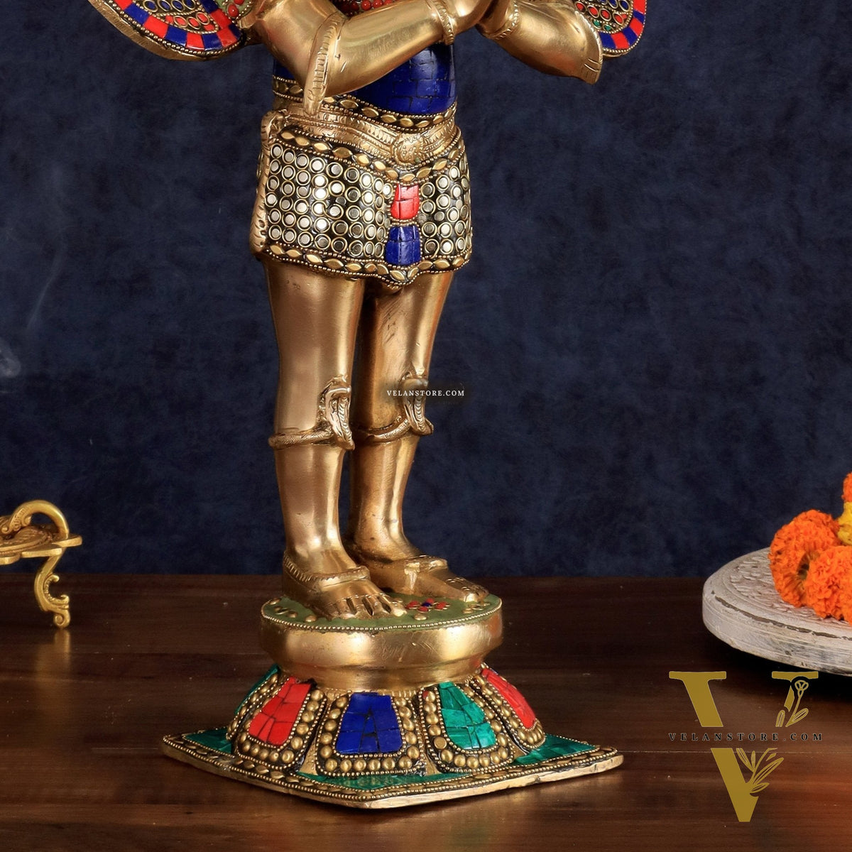 Brass Garuda idol with Meenakari , 22" Tall,