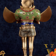 Brass Garuda idol with Meenakari , 22" Tall,