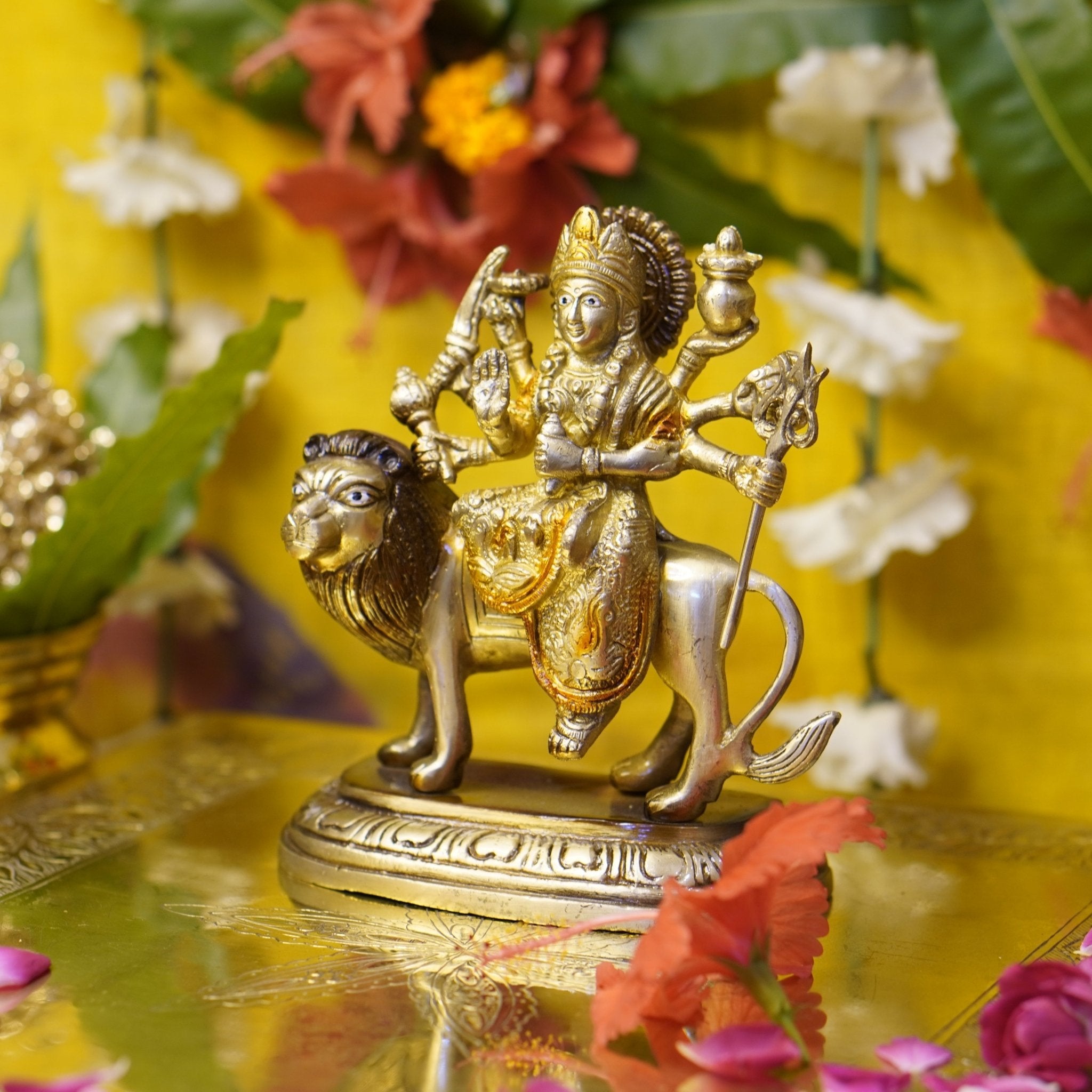 Brass Goddess Durga Idol