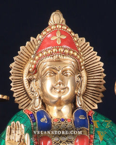 Brass Goddess Durga ma Statue – 17 Inches, Sherawali Mata Murti