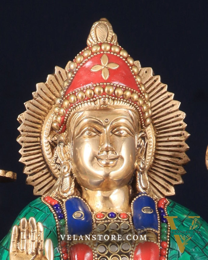 Brass Goddess Durga ma Statue – 17 Inches, Sherawali Mata Murti