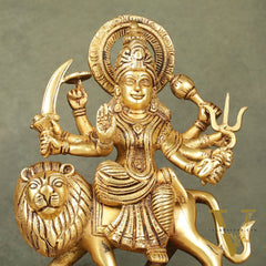 Brass Goddess Durga sherawali ma idol 9.5 inch