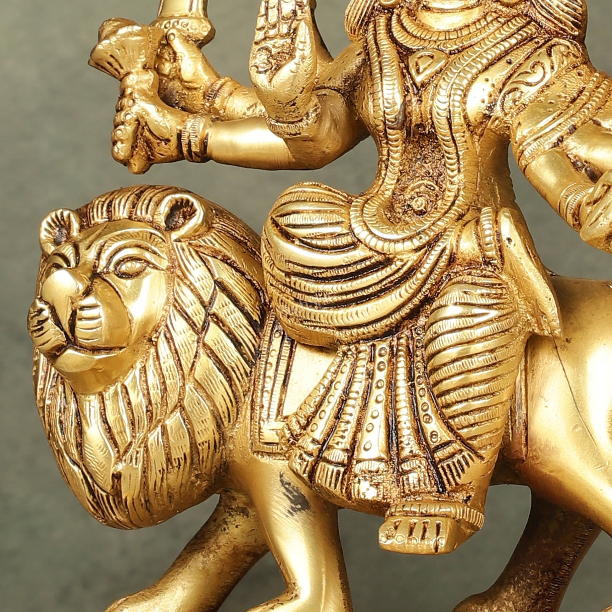 Brass Goddess Durga sherawali ma idol 9.5 inch