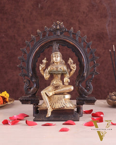 Brass Goddess Lakshmi as Bhuvaneshwari Statue – 10"