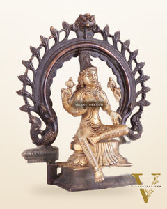 Brass Goddess Lakshmi as Bhuvaneshwari Statue – 10"