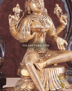 Brass Goddess Lakshmi as Bhuvaneshwari Statue – 10"