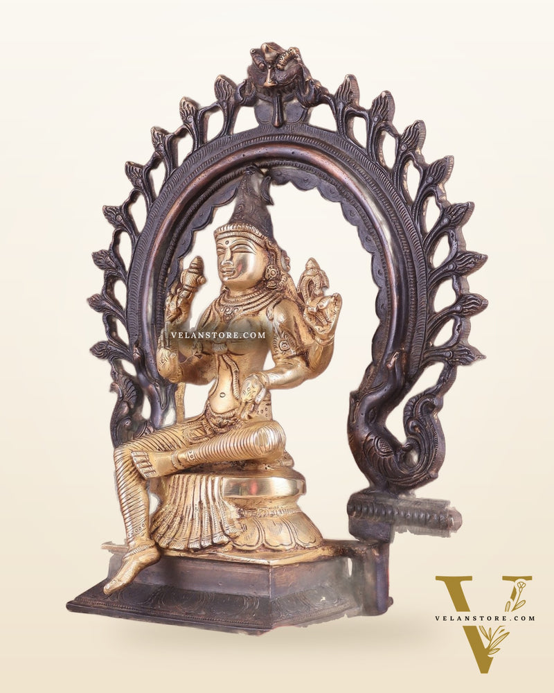 Brass Goddess Lakshmi as Bhuvaneshwari Statue – 10"