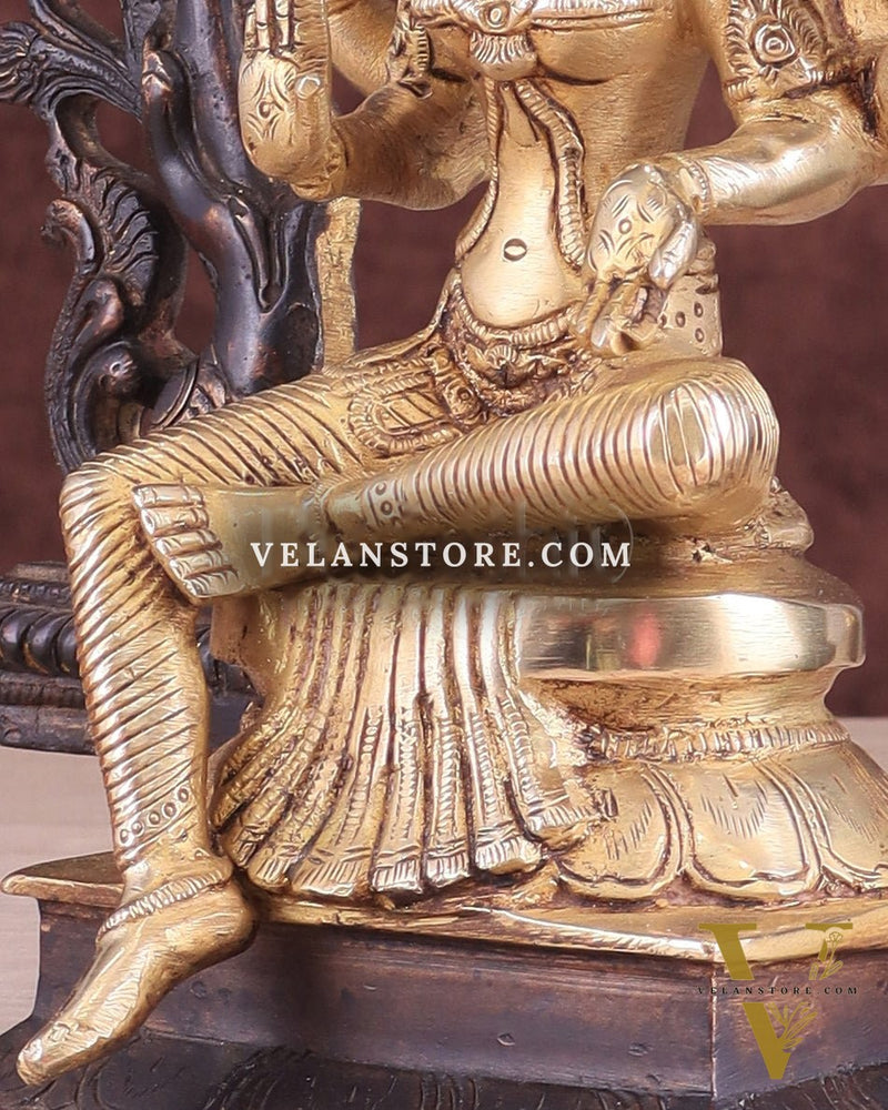 Brass Goddess Lakshmi as Bhuvaneshwari Statue – 10"