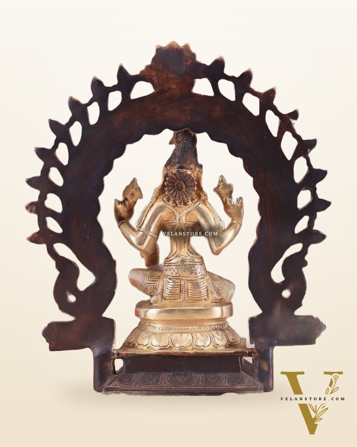 Brass Goddess Lakshmi as Bhuvaneshwari Statue – 10"
