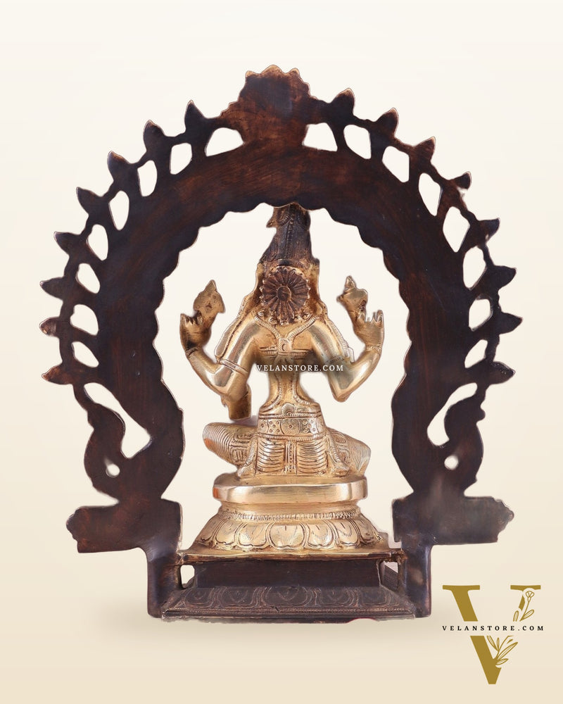 Brass Goddess Lakshmi as Bhuvaneshwari Statue – 10"