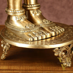 Brass Goddess Lakshmi Feet for Pooja Worship | 8.5 Inch
