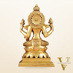 Brass Goddess Lakshmi Statue 12"