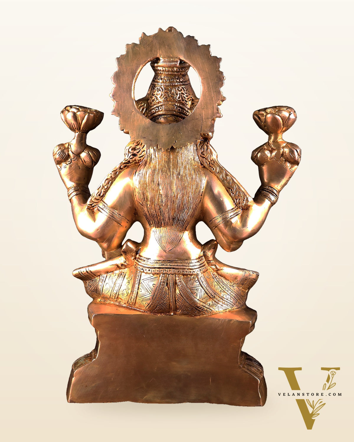Brass Goddess Lakshmi Statue – Handcrafted Prosperity Idol 18 inch