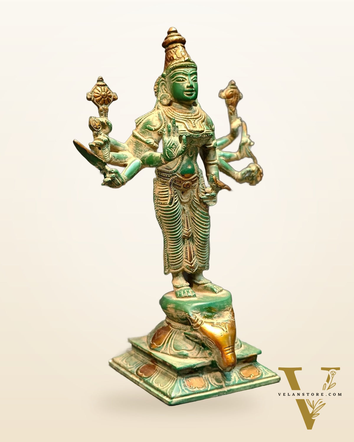 Brass Goddess Narayani Statue | 12"