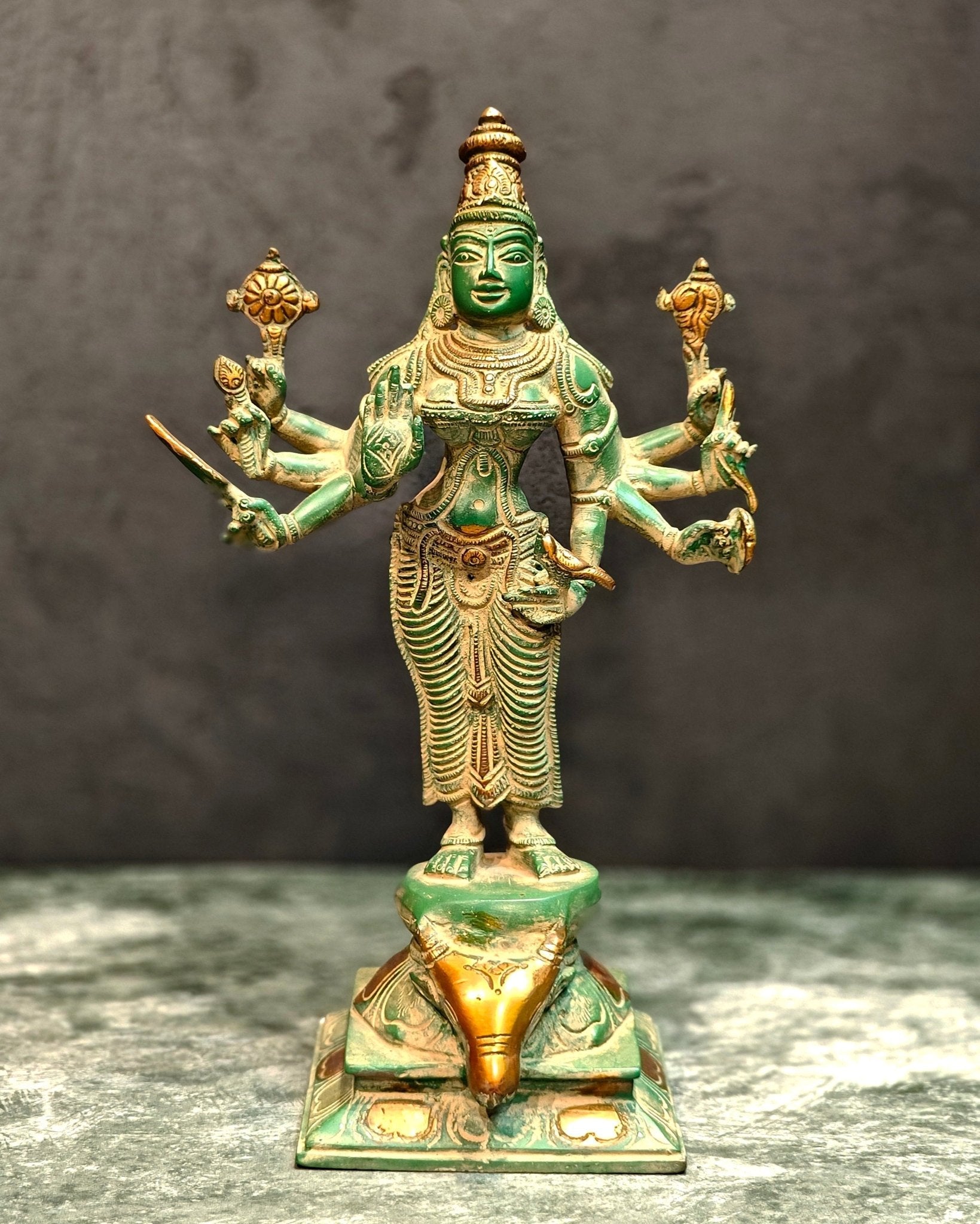 Brass Goddess Narayani Statue | 12"