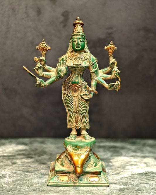 Brass Goddess Narayani Statue | 12"